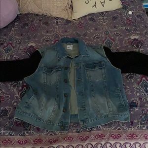 ASOS Oversized Jean Jacket with Sweater sleeves